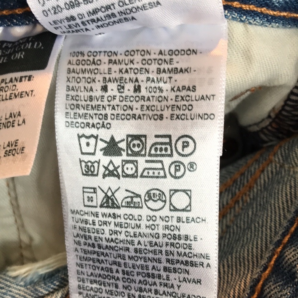 Levi's Men's 29x30 501 Original‎ Jeans Blue Distressed Ripped Straight NEW - Picture 10 of 12